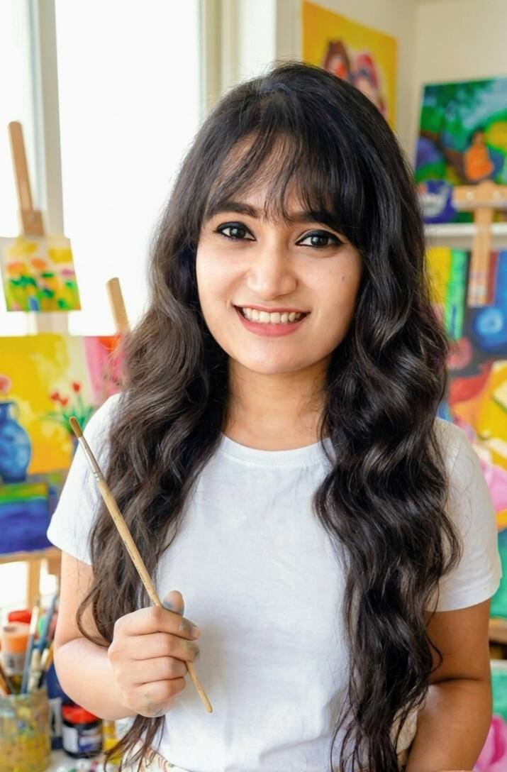 Nabo at her art studio.