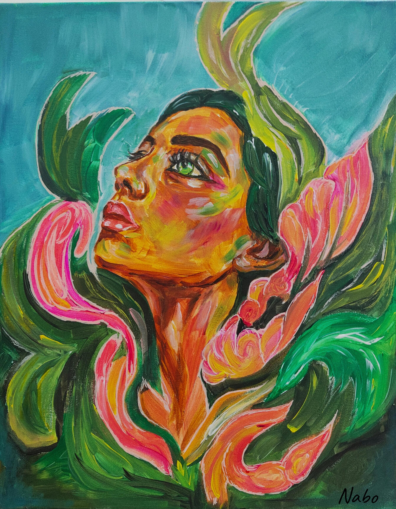HEART OF EARTH, acrylic on canvas, 16 x 24 inches